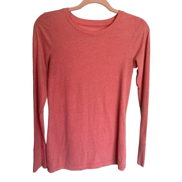 Mossimo Casual Tee Shirt Long Sleeve heathered light pink size medium - Picture 1 of 5